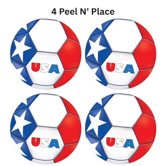Beistle 5.25" National Soccer Ball Peel 'N Place Decorations